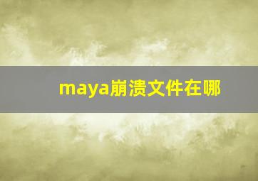 maya崩溃文件在哪