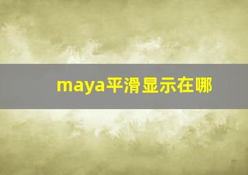 maya平滑显示在哪