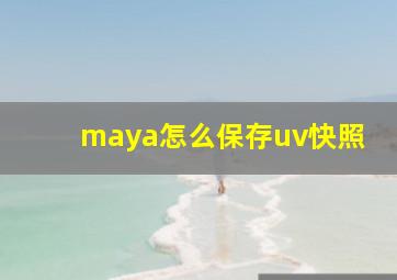 maya怎么保存uv快照