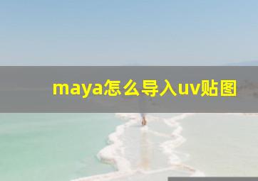 maya怎么导入uv贴图