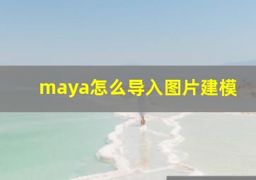 maya怎么导入图片建模