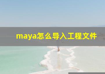 maya怎么导入工程文件