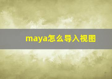 maya怎么导入视图