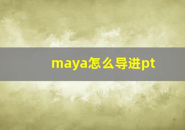 maya怎么导进pt