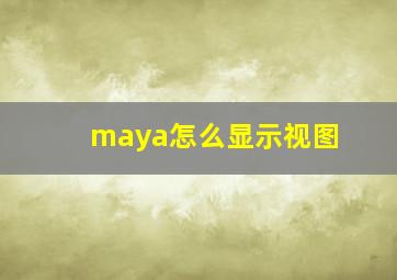 maya怎么显示视图