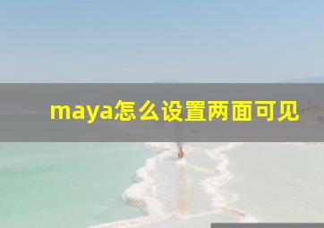 maya怎么设置两面可见