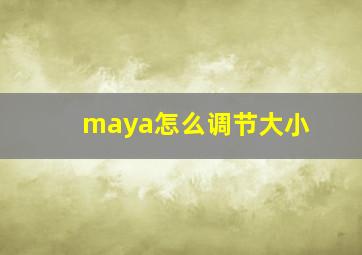 maya怎么调节大小