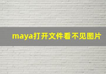 maya打开文件看不见图片