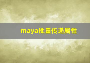 maya批量传递属性