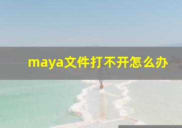 maya文件打不开怎么办