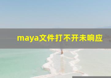 maya文件打不开未响应