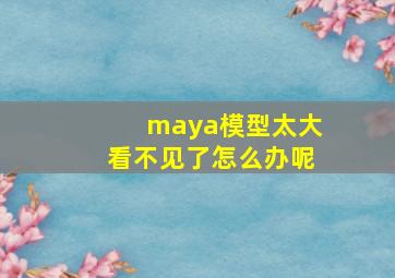 maya模型太大看不见了怎么办呢