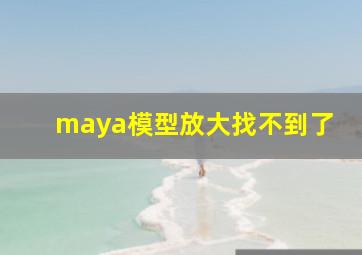 maya模型放大找不到了