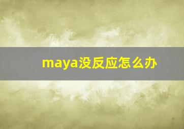 maya没反应怎么办