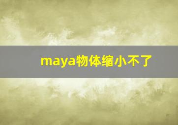 maya物体缩小不了