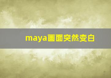 maya画面突然变白