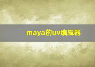 maya的uv编辑器