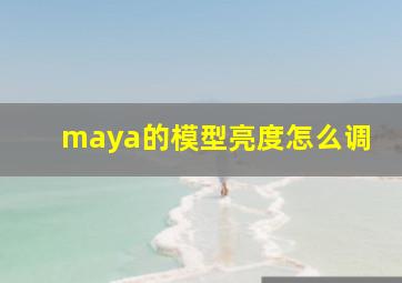 maya的模型亮度怎么调