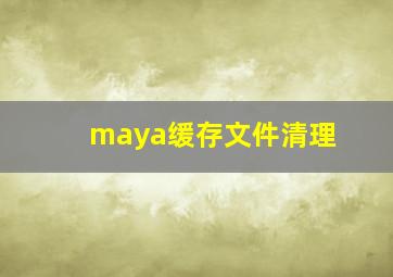 maya缓存文件清理