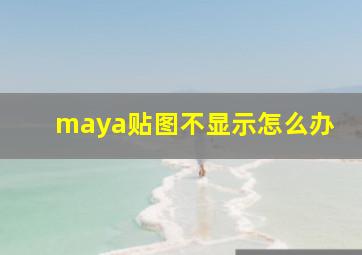 maya贴图不显示怎么办