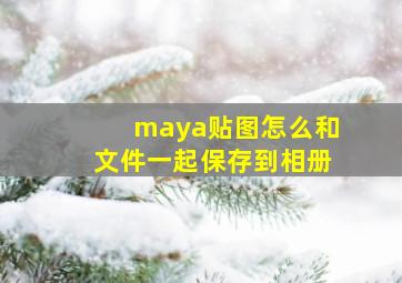 maya贴图怎么和文件一起保存到相册