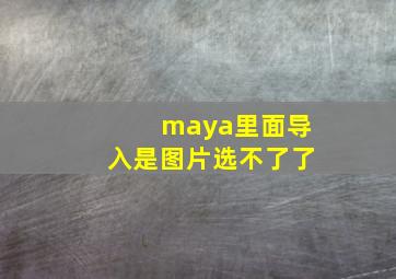 maya里面导入是图片选不了了