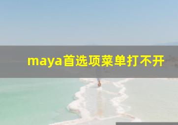 maya首选项菜单打不开