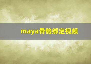 maya骨骼绑定视频