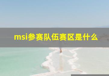 msi参赛队伍赛区是什么