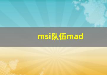 msi队伍mad