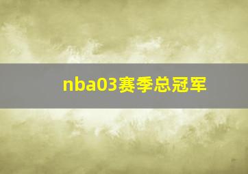 nba03赛季总冠军