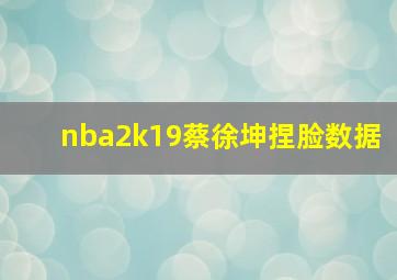 nba2k19蔡徐坤捏脸数据