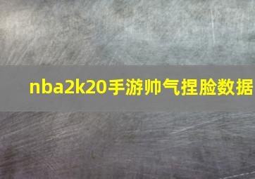 nba2k20手游帅气捏脸数据