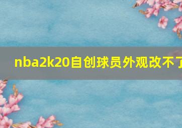 nba2k20自创球员外观改不了