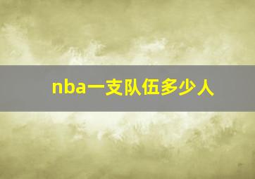 nba一支队伍多少人