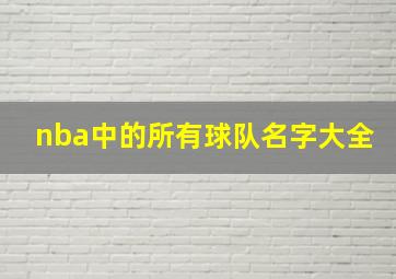 nba中的所有球队名字大全