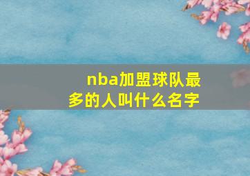 nba加盟球队最多的人叫什么名字