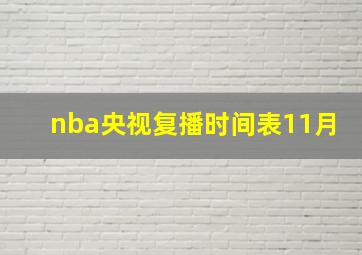 nba央视复播时间表11月