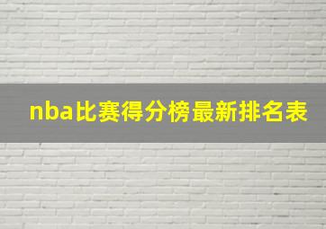 nba比赛得分榜最新排名表