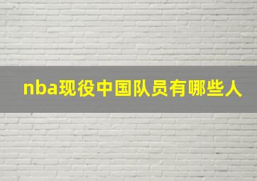 nba现役中国队员有哪些人