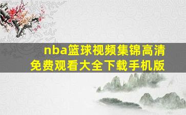 nba篮球视频集锦高清免费观看大全下载手机版