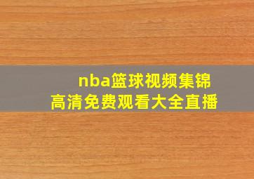 nba篮球视频集锦高清免费观看大全直播