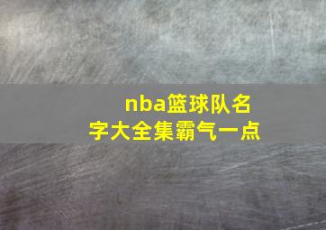 nba篮球队名字大全集霸气一点