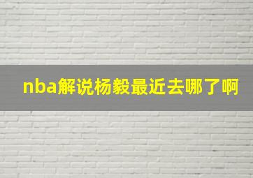 nba解说杨毅最近去哪了啊