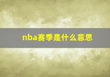 nba赛季是什么意思