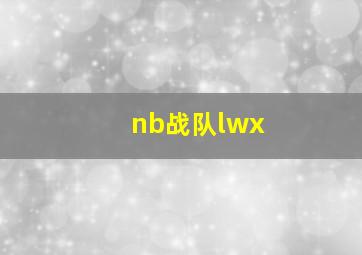 nb战队lwx