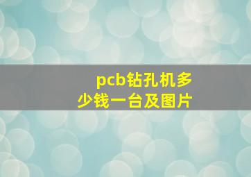 pcb钻孔机多少钱一台及图片