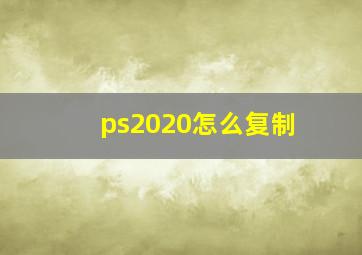 ps2020怎么复制