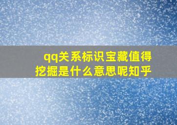 qq关系标识宝藏值得挖掘是什么意思呢知乎