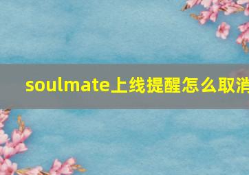 soulmate上线提醒怎么取消